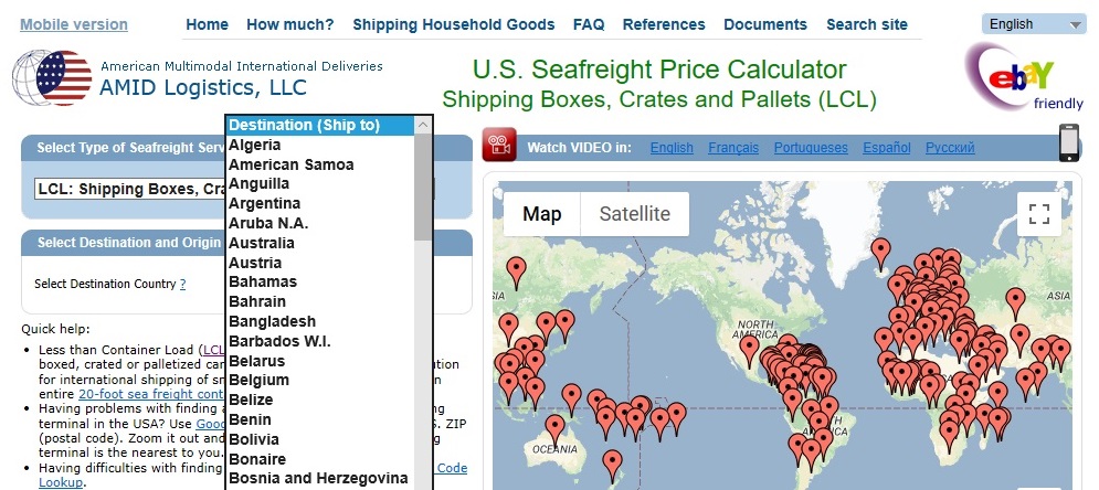 Click on the picture to vatch about how the ocean freight calculator works Video how to ship freight from the USA by sea